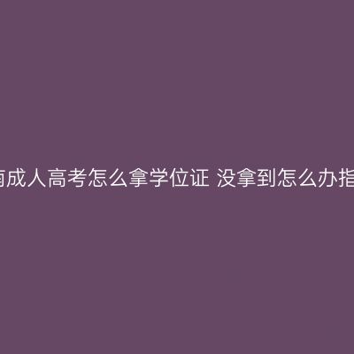 海南成人高考怎么拿学位证 没拿到怎么办指南